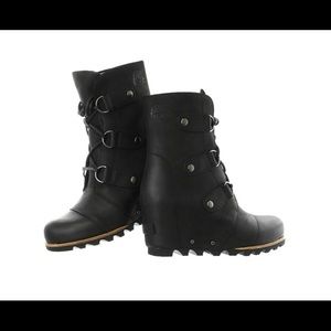 Sorel black Joan of Arctic wedge boot